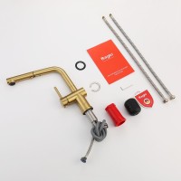 Смеситель для кухни с выдвижным изливом Raglo R86.49.03, золотой сатин