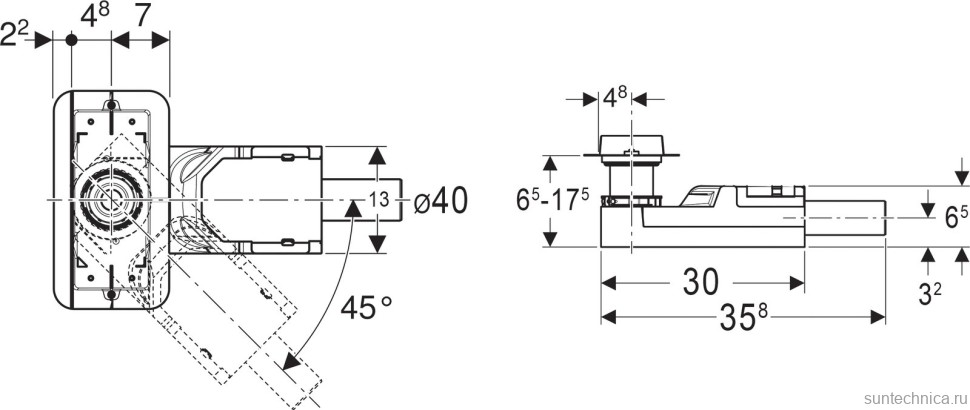 Душевой трап (лоток) Geberit CleanLine 154.152.00.1 25 см, с сифоном