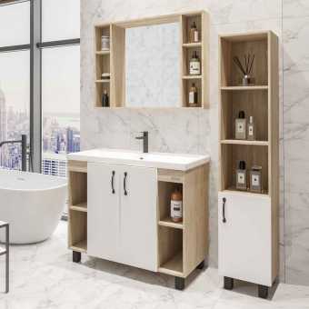 Мебель для ванной Grossman Флай 100 дуб сонома, белая