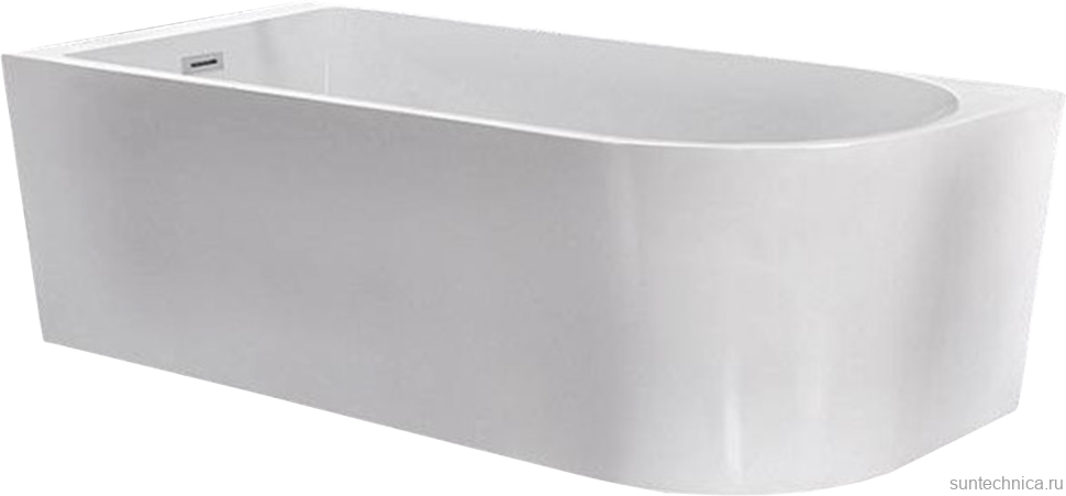 Акриловая ванна Esbano Afina R 170x80 см, правая, отдельностоящая, белая, асимметричная, со сливом-переливом