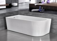 Акриловая ванна Esbano Afina R 170x80 см, правая, отдельностоящая, белая, асимметричная, со сливом-переливом