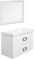 Мебель для ванной комнаты La Fenice Cubo Twin 100 белая, ручки черные