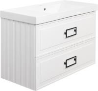 Мебель для ванной комнаты La Fenice Cubo Twin 100 белая, ручки черные