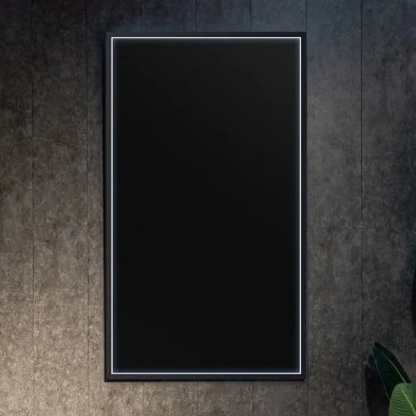 Зеркало Art&Max Aversa 70х120 черное, с LED-подсветкой, 6000К