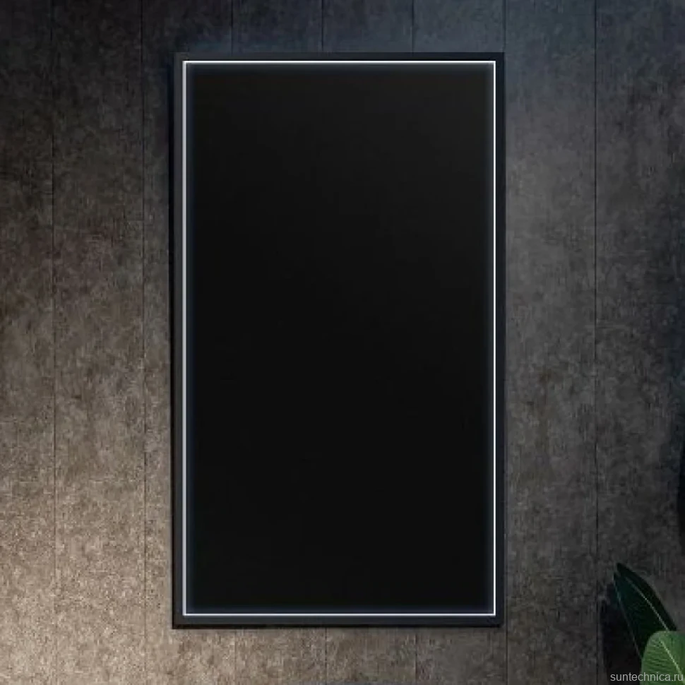 Зеркало Art&Max Aversa 70х120 черное, с LED-подсветкой, 6000К