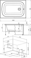 Акриловая ванна Aquanet Elba 00329639 100x70 см, пристенная, белая, с каркасом