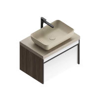 Тумба под раковину без столешницы KERAMA MARAZZI Modula 70 подвесная, арабика, глянцевая белая