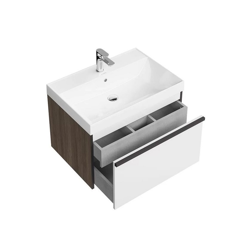 Тумба под раковину без столешницы KERAMA MARAZZI Modula 70 подвесная, арабика, глянцевая белая