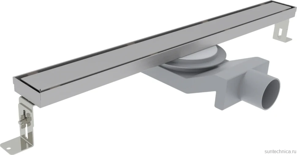 Душевой трап (лоток) Plumberia Selection PSL Linear PSL90MT 90 см, решетка матовая нержавеющая сталь, с сифоном, под плитку