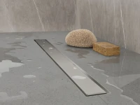 Душевой трап (лоток) Plumberia Selection PSL Linear PSL90MT 90 см, решетка матовая нержавеющая сталь, с сифоном, под плитку