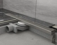 Душевой трап (лоток) Plumberia Selection PSL Linear PSL90MT 90 см, решетка матовая нержавеющая сталь, с сифоном, под плитку