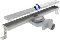 Душевой трап (лоток) Plumberia Selection PSL Linear PSL90MT 90 см, решетка матовая нержавеющая сталь, с сифоном, под плитку
