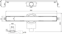 Душевой трап (лоток) Plumberia Selection PSL Linear PSL90MT 90 см, решетка матовая нержавеющая сталь, с сифоном, под плитку