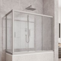 Шторка на ванну Kubele DE019 PR3-CLN-MT, 170х70 см, профиль матовый хром