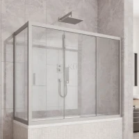 Шторка на ванну Kubele DE019 PR3-CLN-MT, 170х70 см, профиль матовый хром