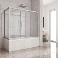 Шторка на ванну Kubele DE019 PR3-CLN-MT, 170х70 см, профиль матовый хром