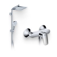 Душевой комплект Смеситель для душа Hansgrohe Logis 71600000 + Стойка Crometta E 240 1jet Showerpipe Reno 27289000 EcoSmart
