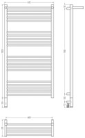 Полотенцесушитель электрический Сунержа Богема 3.1 15-6006-1260 130x65 см, подключение слева, темный титан муар, лесенка, с полкой
