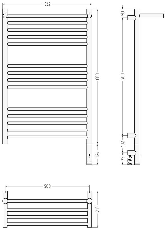Полотенцесушитель электрический Сунержа Богема 3.1 051-6007-8050 90x55 см, подключение справа, состаренная латунь, лесенка, с полкой