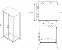 Душевой уголок Abber Sonnenstrand AG04100BC-S70B 70x100, профиль черный, стекло прозрачное
