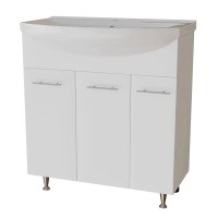 Тумба с раковиной Mixline Вега 75 глянцевая белая, в разборе