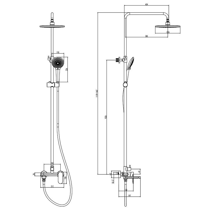 Душевая стойка AZARIO Florida Round AZ-WSA654233C хром