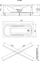 Акриловая ванна 1ACReal Оптима 170x70 см, встраиваемая, белая, с каркасом