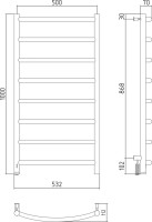 Полотенцесушитель электрический Сунержа Галант 4.0 100х50 белый, L