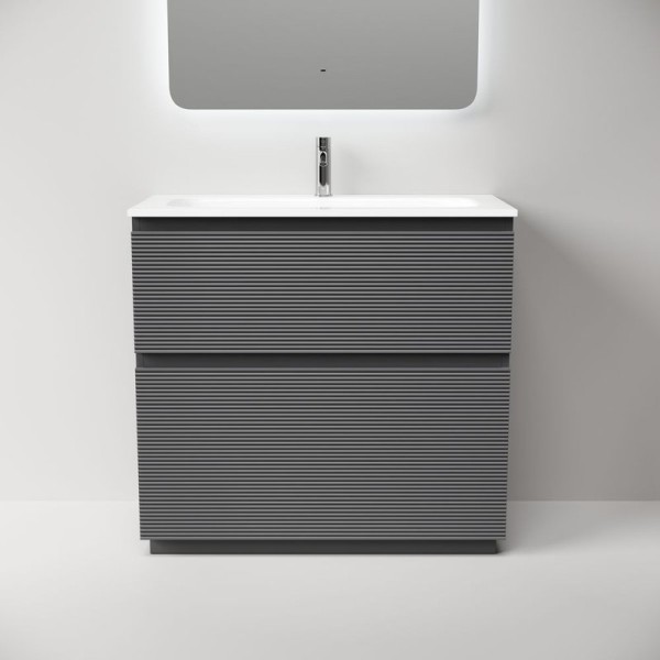 Тумба под раковину в ванную Sancos Folk Floor 890х445х850 мм, напольная с двумя ящиками, Grey soft