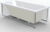 Комплект Акриловая ванна 1MarKa Modern Стандарт 1 150x70 см, пристенная, белая, со сливом-переливом