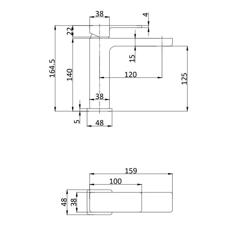 Смеситель для раковины AQUAme Savona 125 полированное золото AQM6810GG