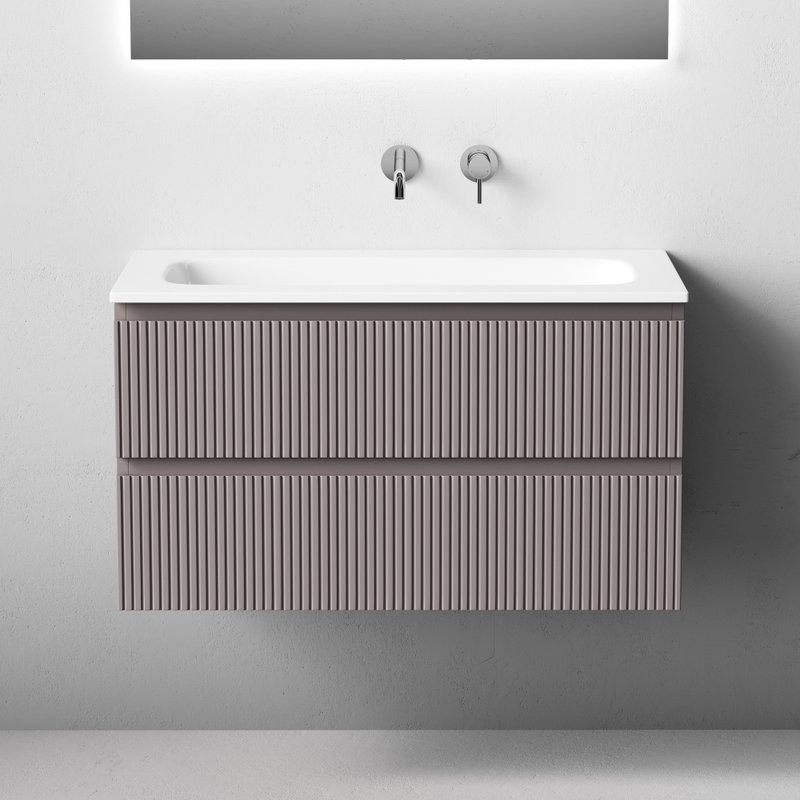 Тумба с раковиной Sancos Snob T 90 подвесная, doha soft, раковина СN7019wx