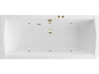 Акриловая ванна Excellent Aquaria Lux Soft 180x80 см, встраиваемая, с гидромассажем, белая, с каркасом, со сливом-переливом, фурнитура бронза