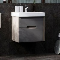 Тумба с раковиной AQUATON Оливия 55, грей/дуб ойстер