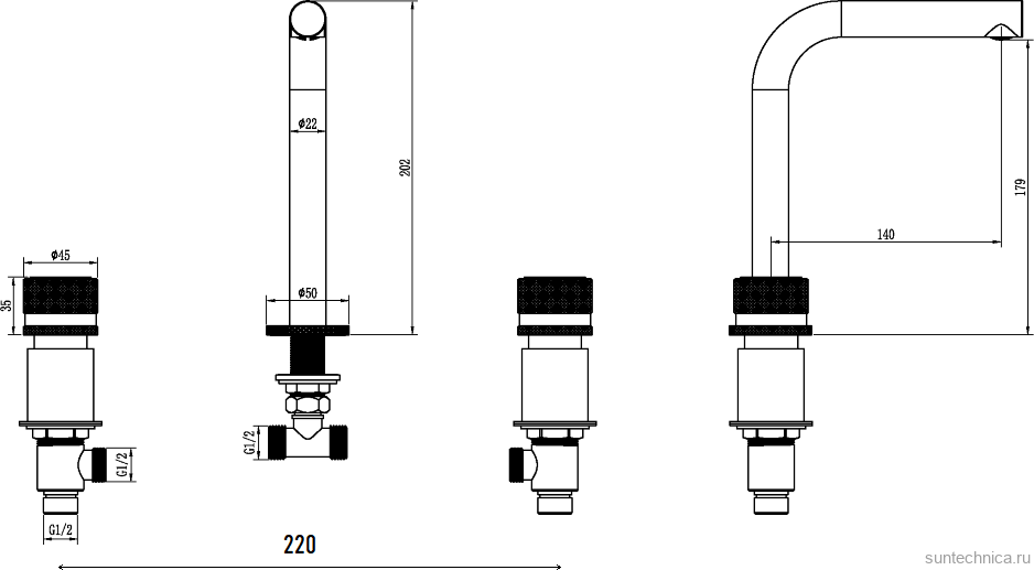 Смеситель для раковины Boheme Stick linea 152-CR.3 chrome