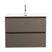 Тумба с раковиной BelBagno Uno 80 подвесная, 2 ящика, матовая бежевая