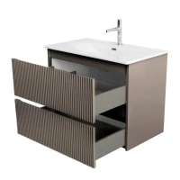Тумба с раковиной BelBagno Uno 80 подвесная, 2 ящика, матовая бежевая