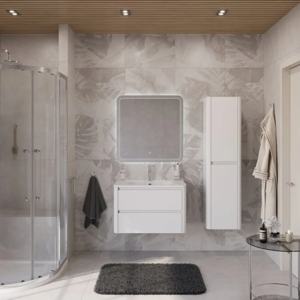Тумба с раковиной Cezares Relax 80 bianco lucido, раковина Cezares CZR-800/480-LV-MR-NV