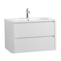 Тумба с раковиной Cezares Relax 80 bianco lucido, раковина Cezares CZR-800/480-LV-MR-NV