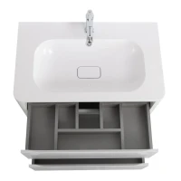 Тумба с раковиной Cezares Relax 80 bianco lucido, раковина Cezares CZR-800/480-LV-MR-NV