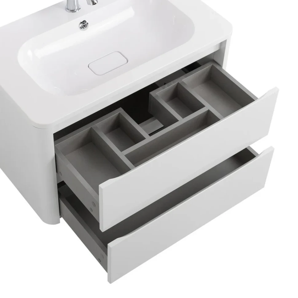 Тумба с раковиной Cezares Relax 80 bianco lucido, раковина Cezares CZR-800/480-LV-MR-NV