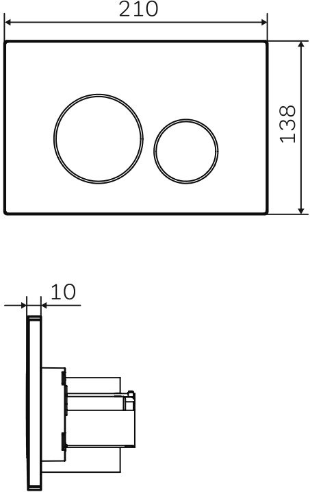 Кнопка смыва для унитаза AM.PM Pro L I049038 пластик, цвет матовый черный