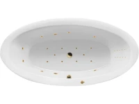 Акриловая ванна Excellent Lumina Ultra Nano 190x95 см, встраиваемая, с гидромассажем, белая, овальная, с каркасом, со сливом-переливом, фурнитура золото