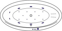 Акриловая ванна Excellent Lumina Ultra Nano 190x95 см, встраиваемая, с гидромассажем, белая, овальная, с каркасом, со сливом-переливом, фурнитура золото