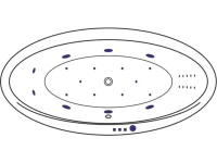Акриловая ванна Excellent Lumina Ultra Nano 190x95 см, встраиваемая, с гидромассажем, белая, овальная, с каркасом, со сливом-переливом, фурнитура золото