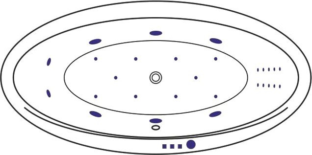 Акриловая ванна Excellent Lumina Ultra Nano 190x95 см, встраиваемая, с гидромассажем, белая, овальная, с каркасом, со сливом-переливом, фурнитура золото