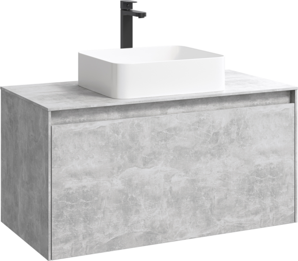 Тумба с раковиной Aqwella 5 stars Mobi 100 бетон светлый