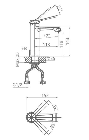 Смеситель для раковины D&K Bayern.Bamberg DA1552101 хром
