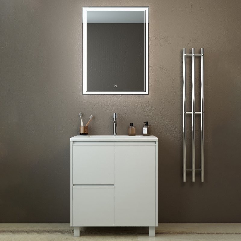 Тумба с раковиной Emmy Вега 70 напольная, белая