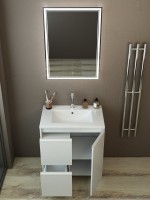 Тумба с раковиной Emmy Вега 70 напольная, белая